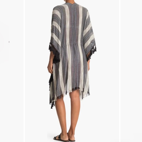 BCBGMaxAzria Stripe Beach Coverup Fringe - Picture 3 of 14